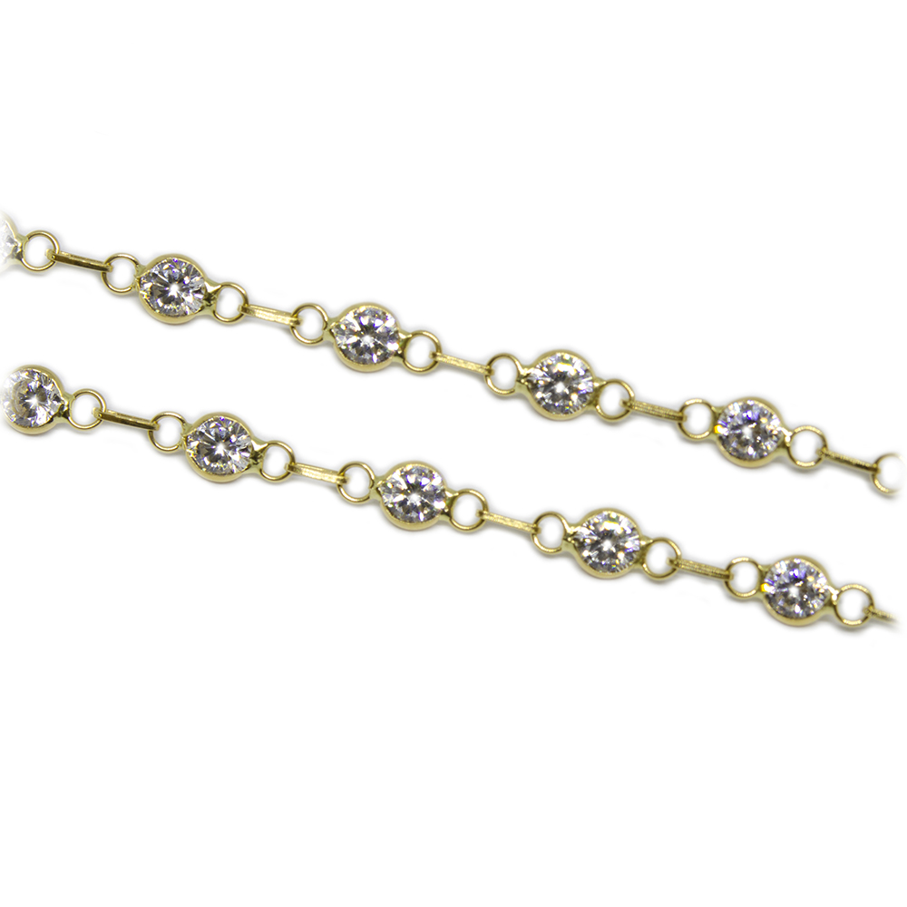 Pulseira Infantil de Zirc�nia em Ouro 18 Kilates � 25363